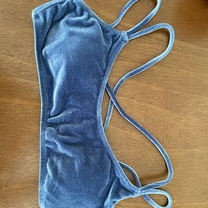 PINK velvet bikini top